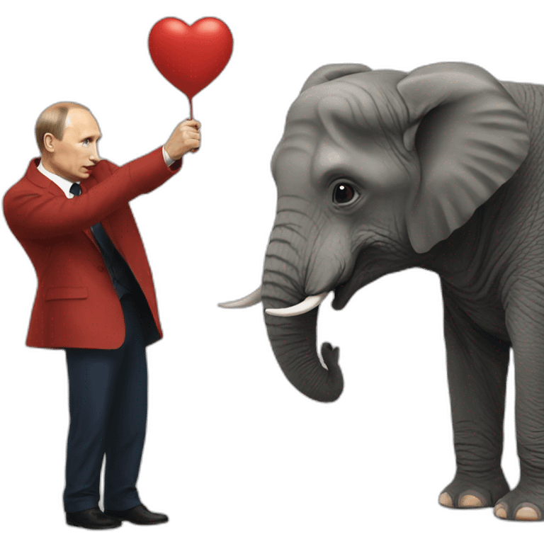 Putin play with elephant tail emoji