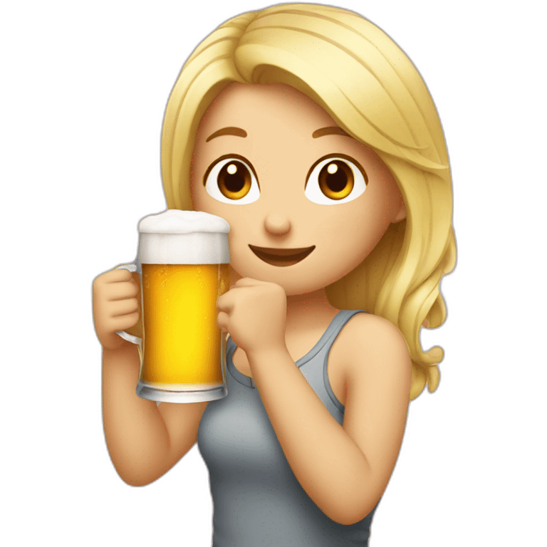 blond girl drinking beer emoji