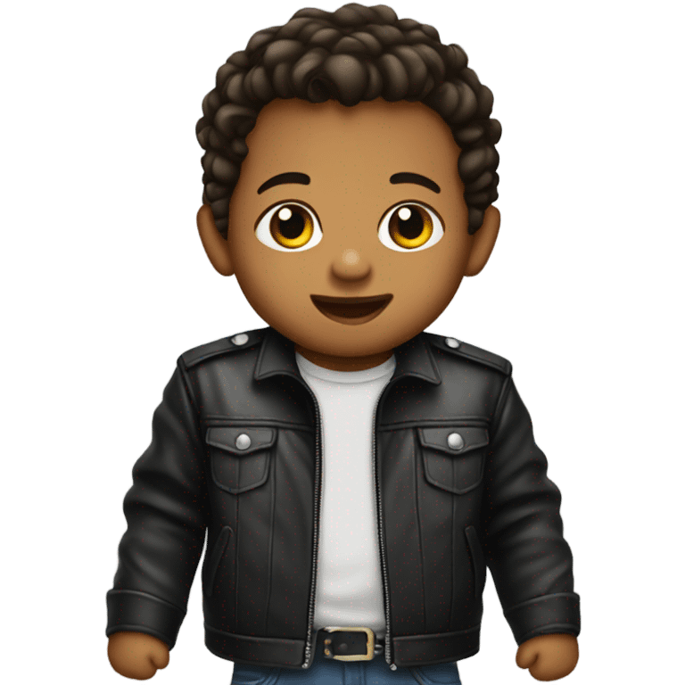 Baby wearing leather jacket emoji