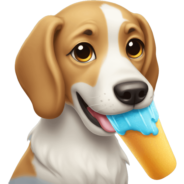 Dog eating an icepop emoji