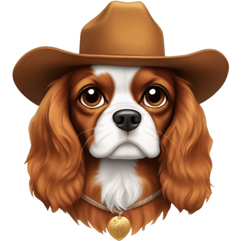 cavalier king charles with a cowboy hat emoji