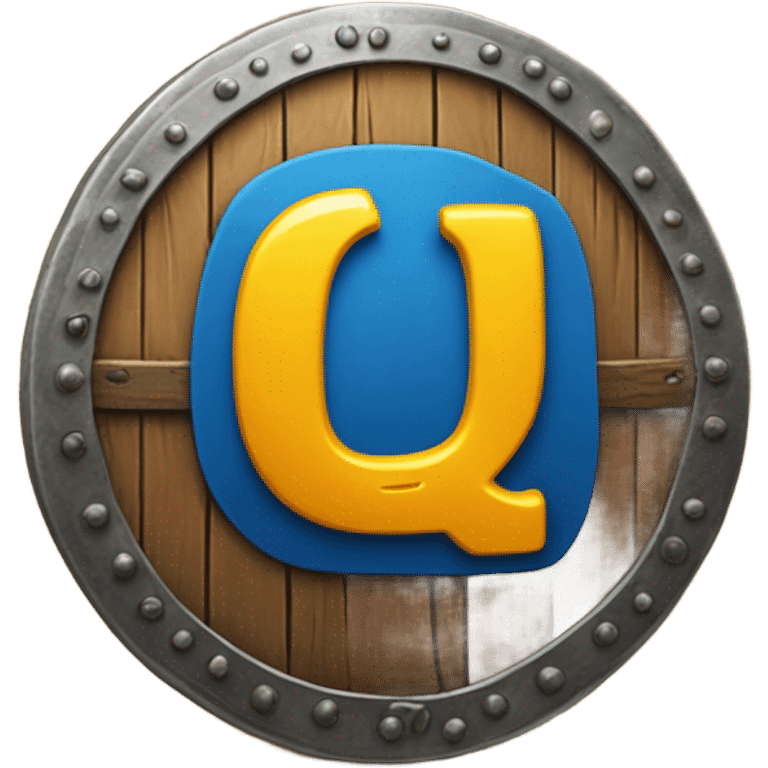 Viking shield with letter Q on it  emoji