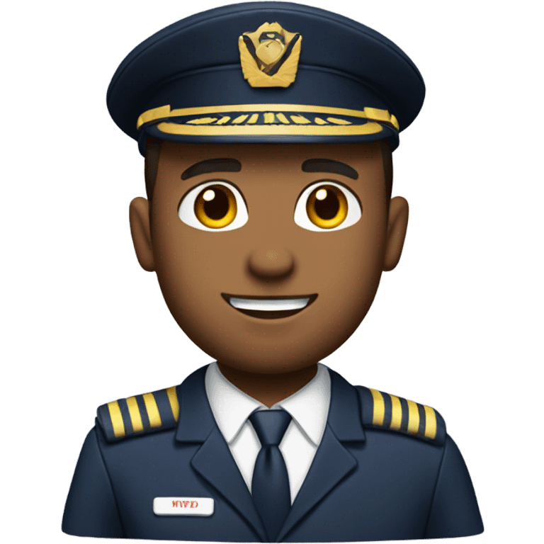 Mixed airline pilot with short beard and a buzz cut emoji