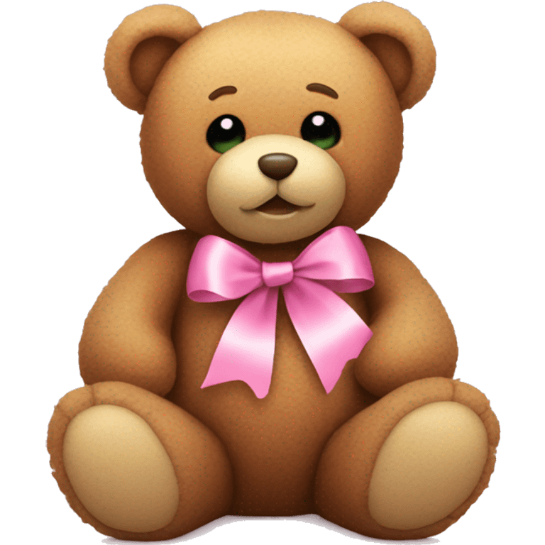  teddy bear with pink ribbon emoji