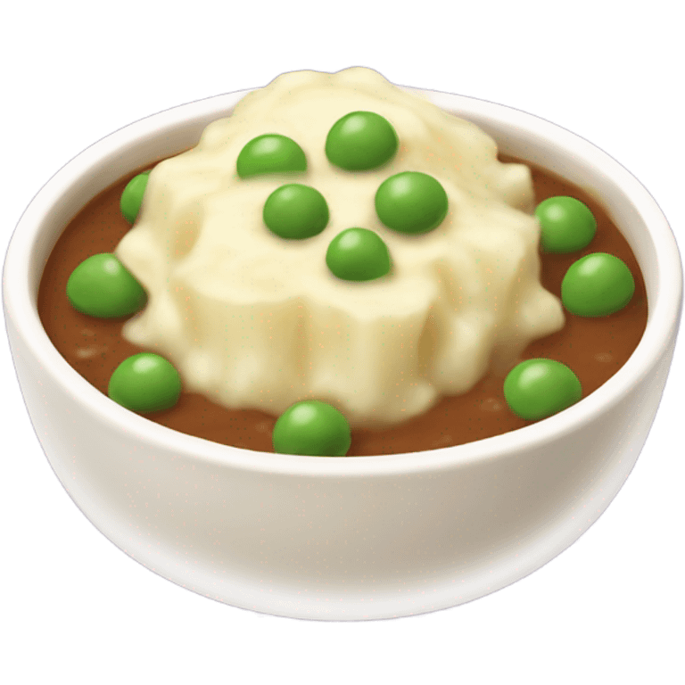 mashed potatoes with gravy and peas emoji