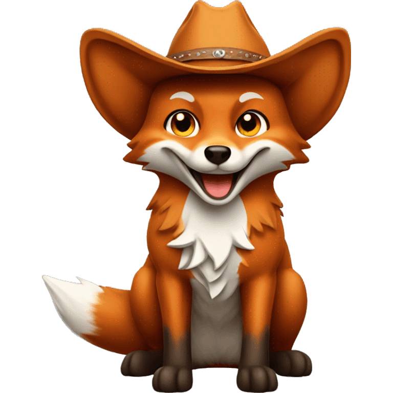 Smiling Fox with a cowboy hat emoji