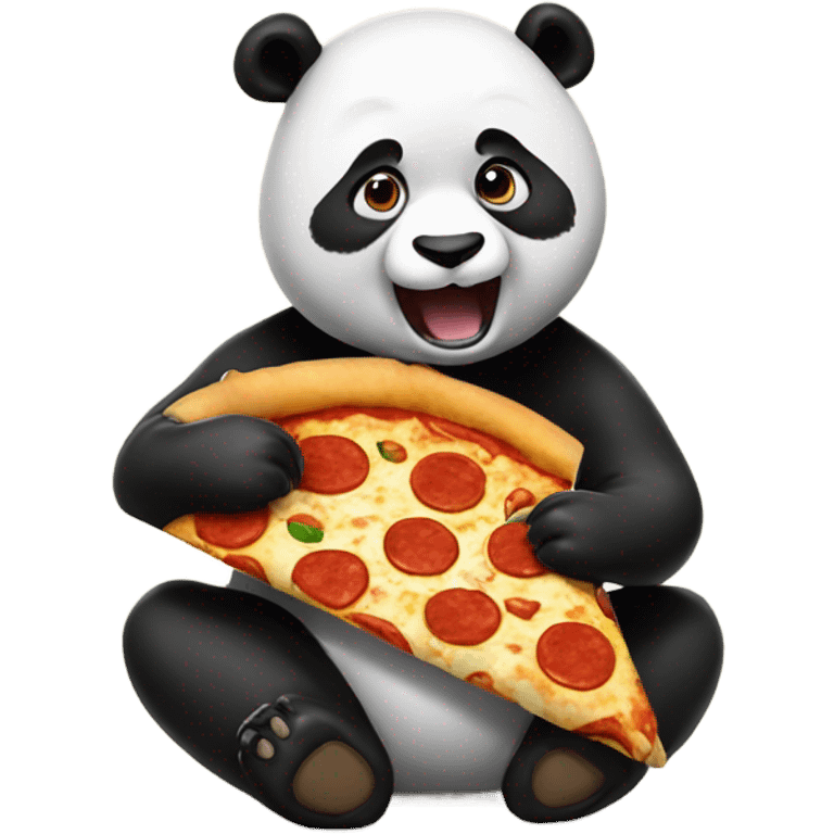 panda eating pizza emoji