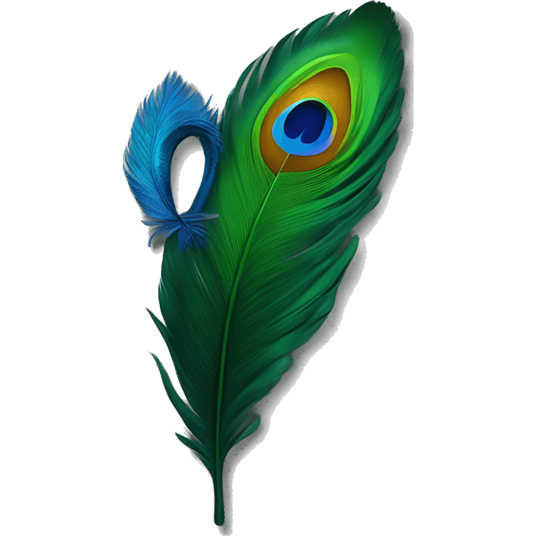 Peacock feather and lord Krishna emoji