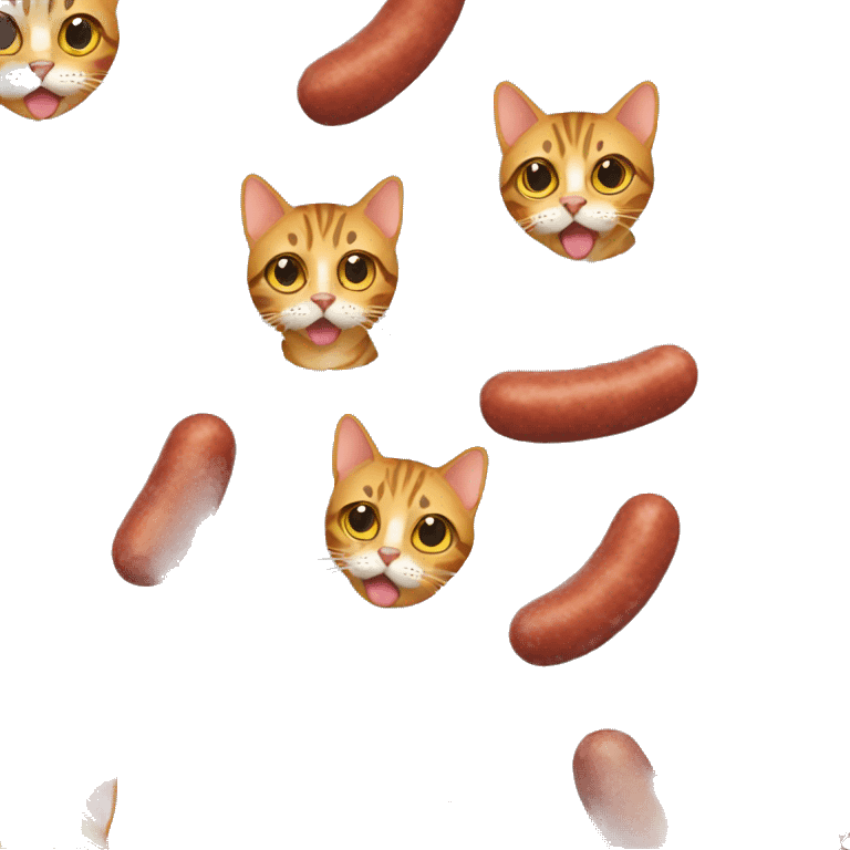 Bengal cat with sausage   emoji