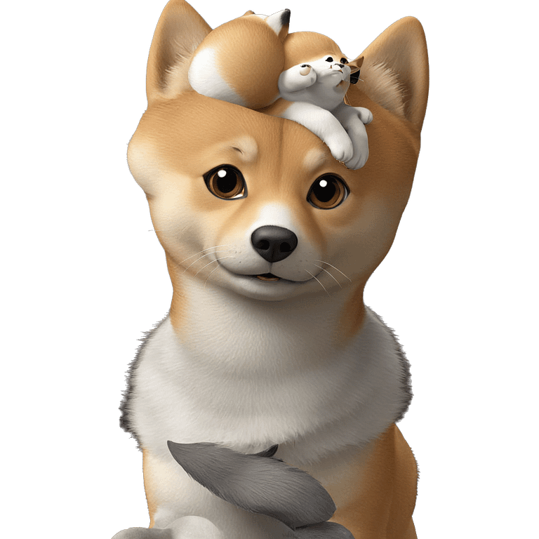 shiba inu and cat portrait emoji