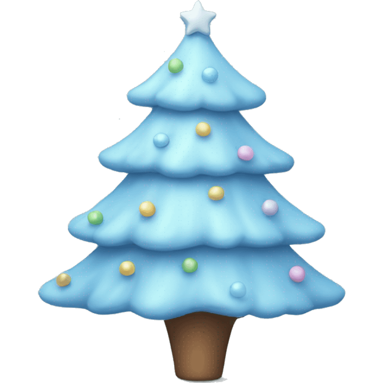 Pastel blue Christmas tree emoji