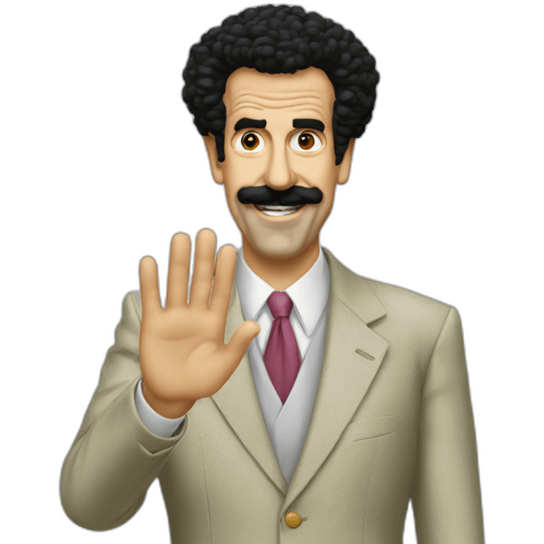 Borat waving emoji