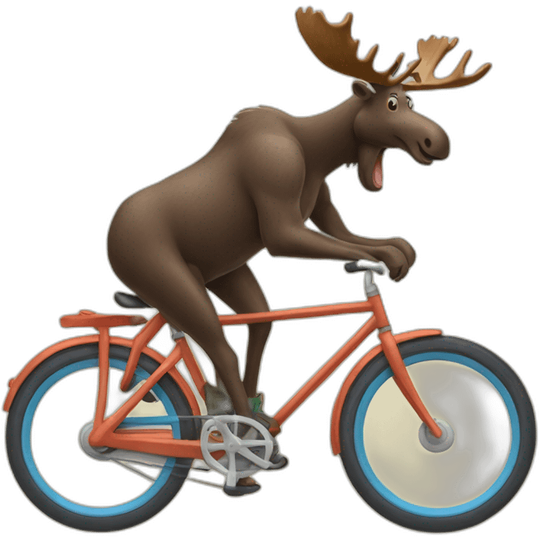 Moose riding a bicycle emoji