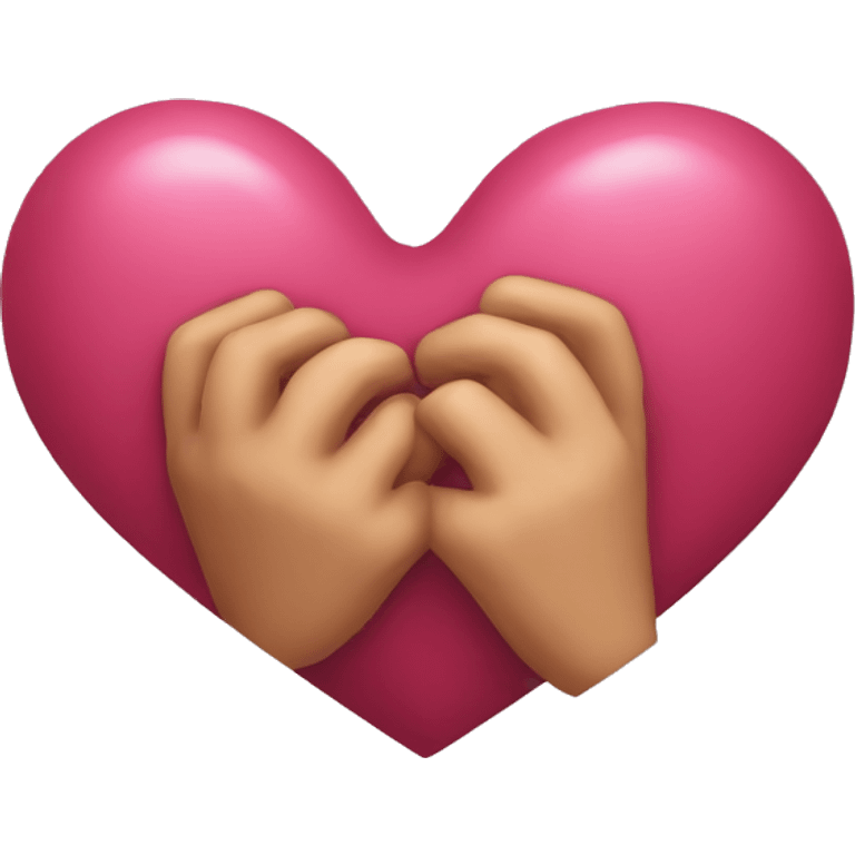 Manos de corazon y emoji casi llorando emoji