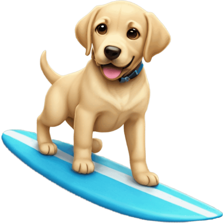 Surfing Labrador puppy emoji