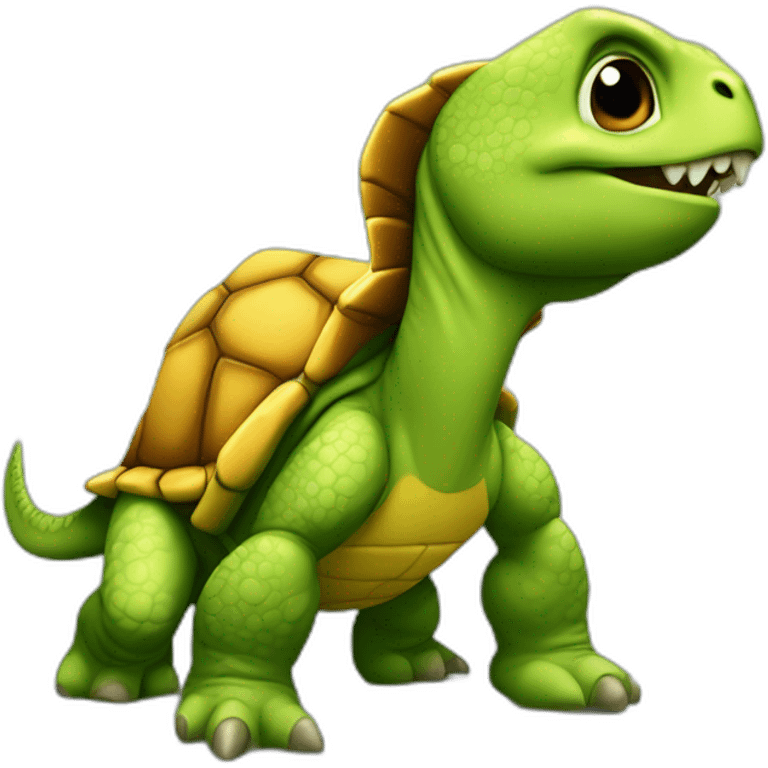 Tortue sur dinosaures emoji