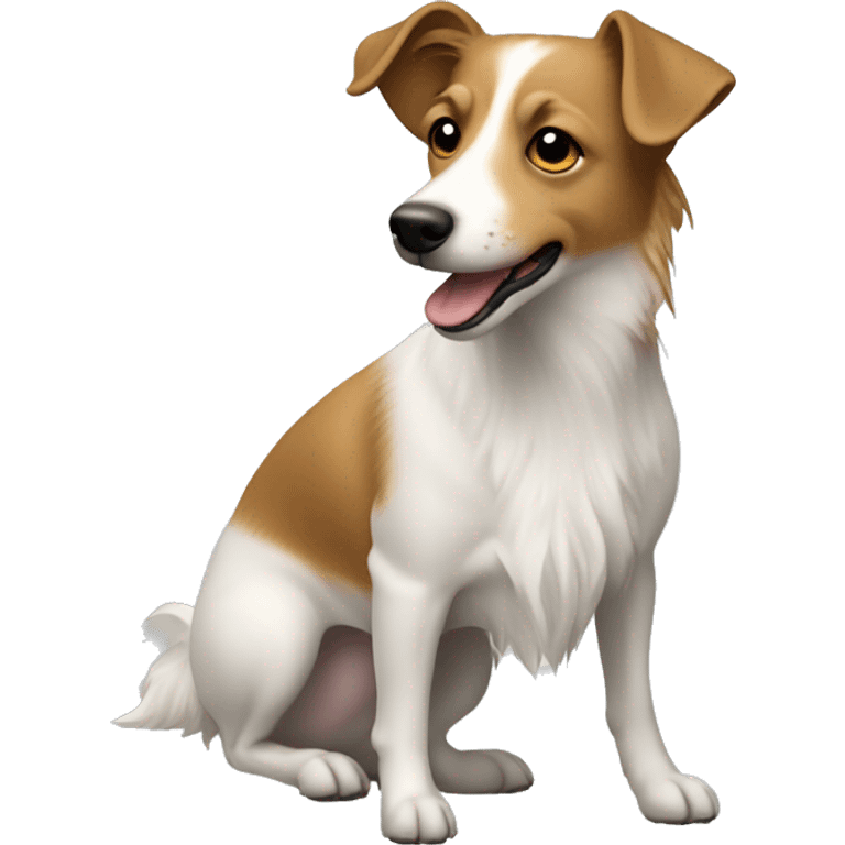 Long haired jack Russel dog, tan colour  emoji