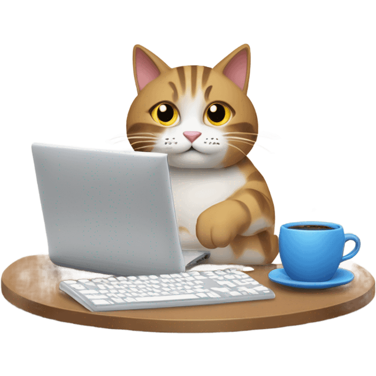 cat busy coding emoji