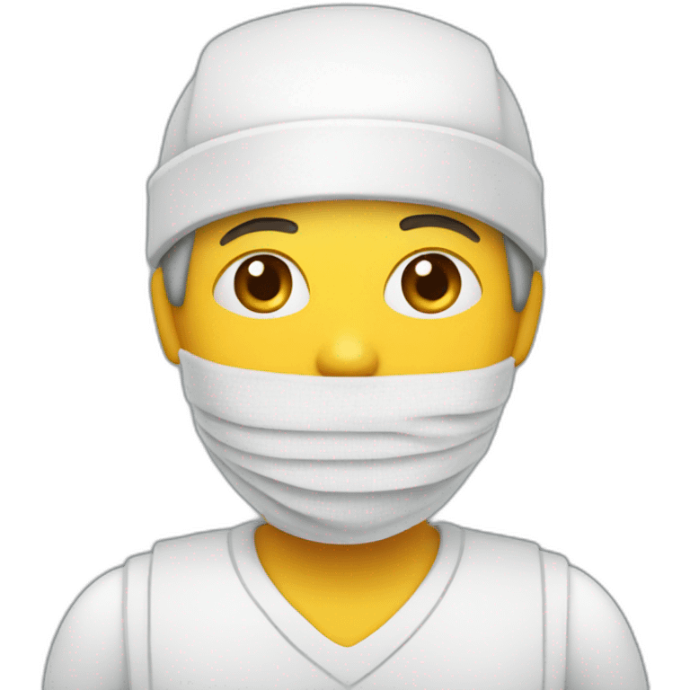 A worker with a bandaged head and arm emoji