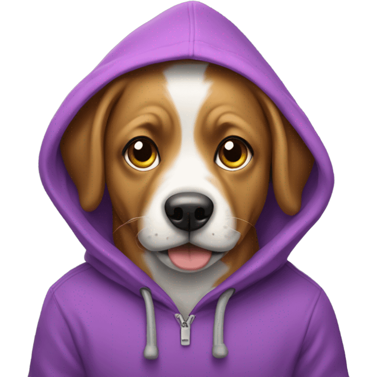 Dog wearing a hoodie emoji