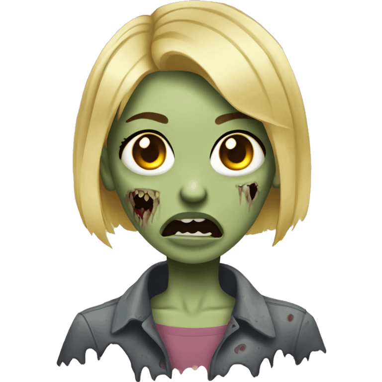 zombie girl blonde with short haie emoji