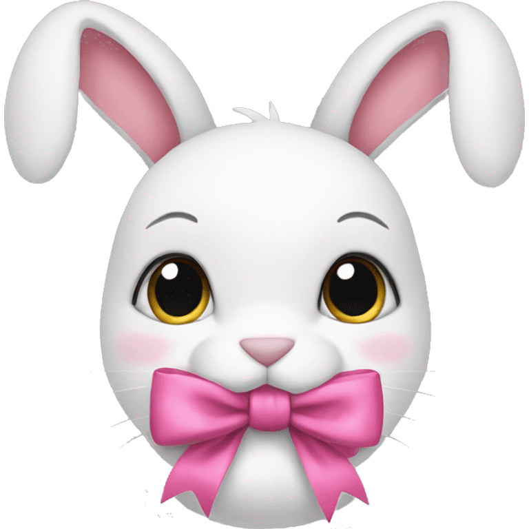 bunny wearing pink bow emoji