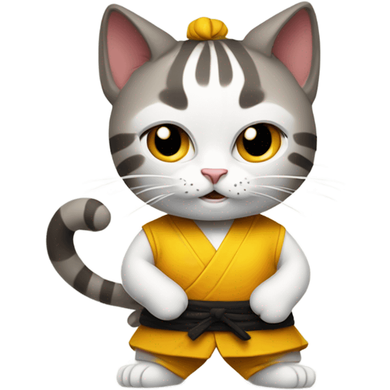 Kung fu cat winking emoji