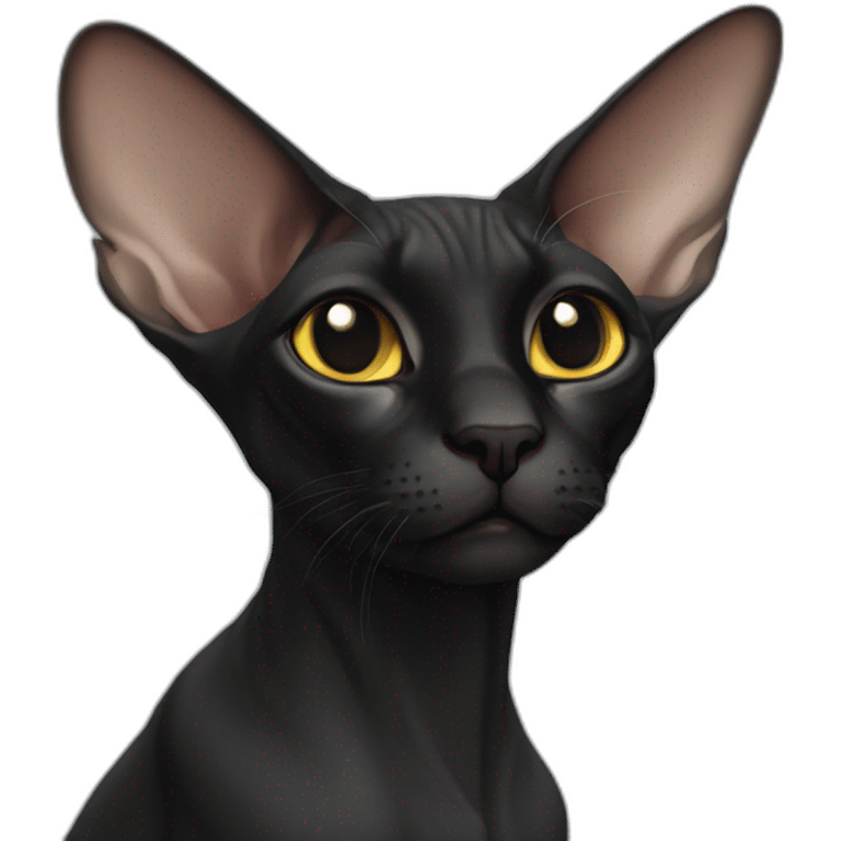 Black sphinx cat young emoji