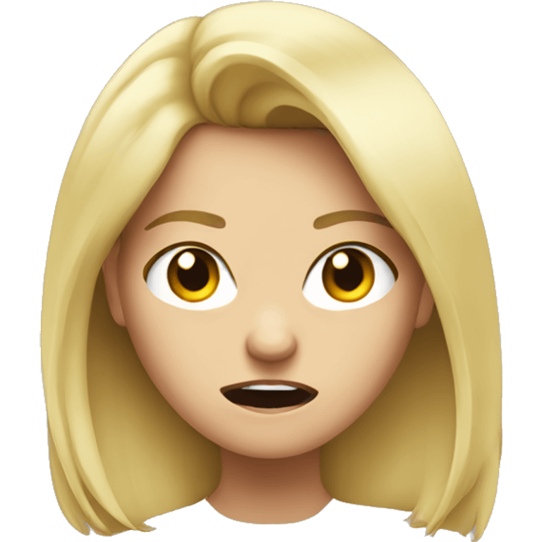 Angry blonde girl emoji