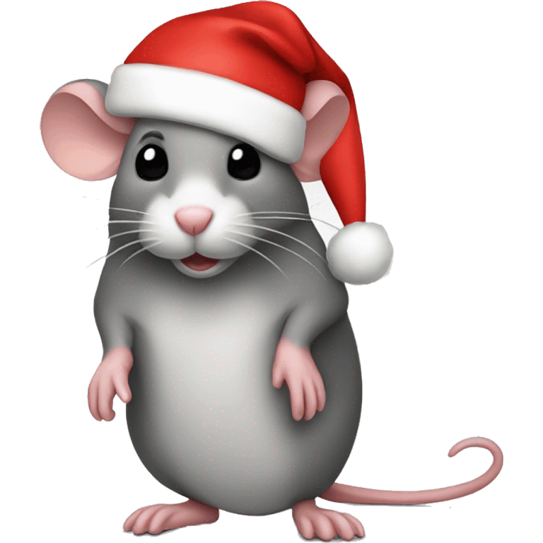 Mouse wearing santa hat emoji