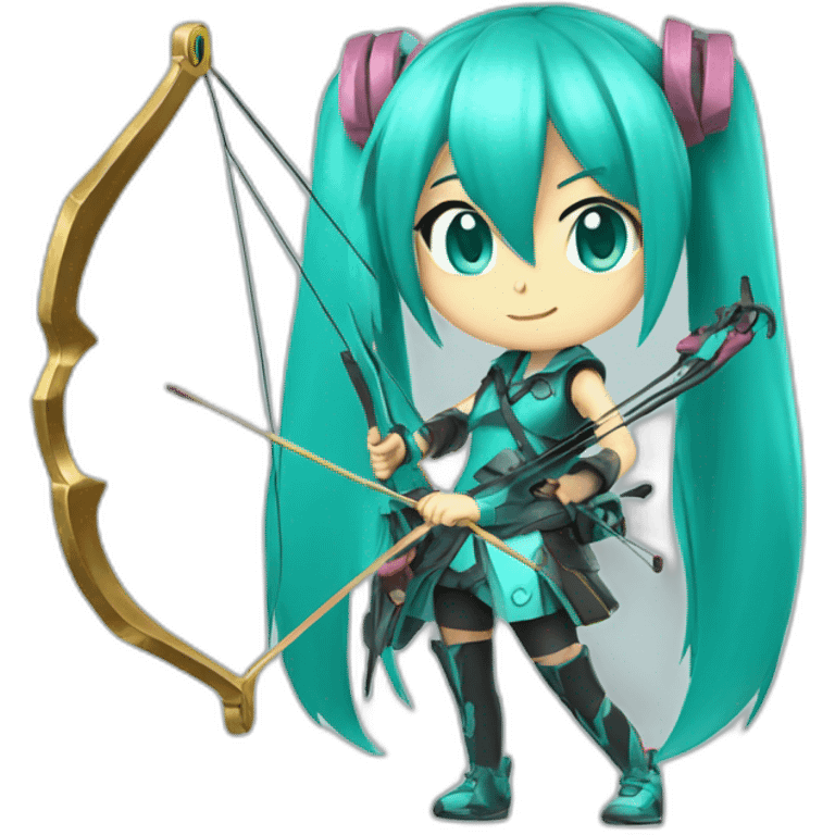 hatsune miku with a crossbow emoji