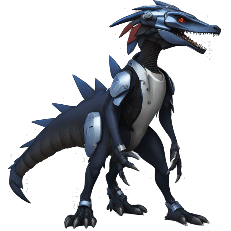 Full body Edgy Futuristic Mechanical Sergal-raptor-nargacuga-vernid emoji