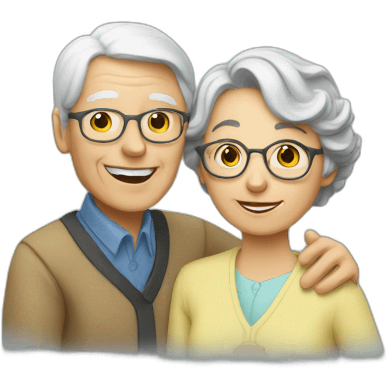 Classmates Reunion with older lady teacher emoji