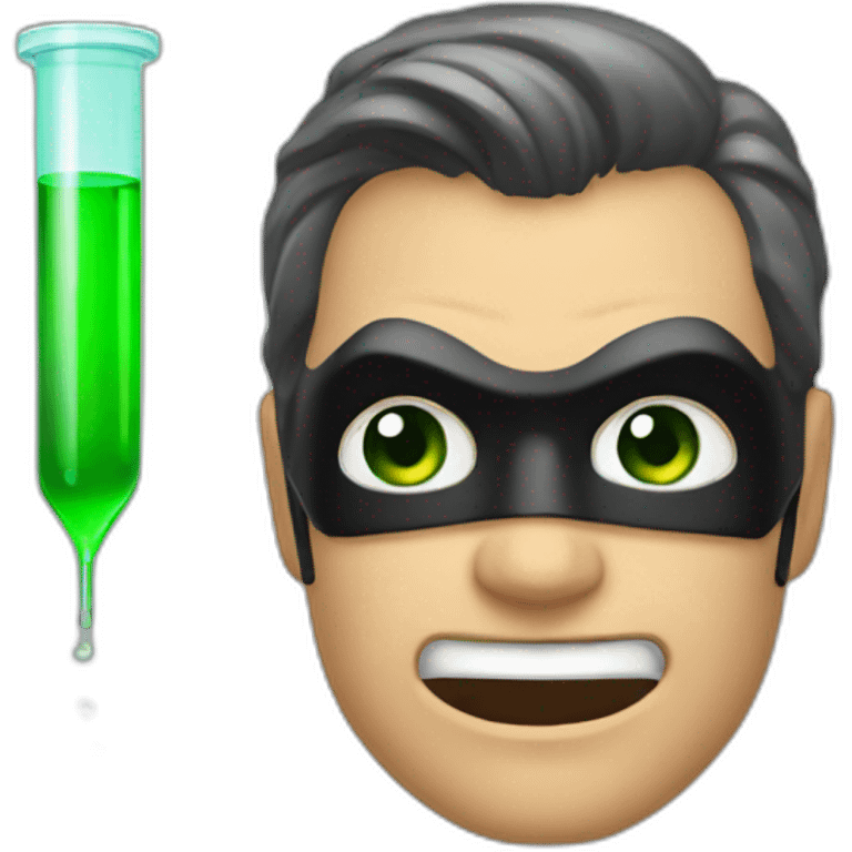 batman with green test tube emoji