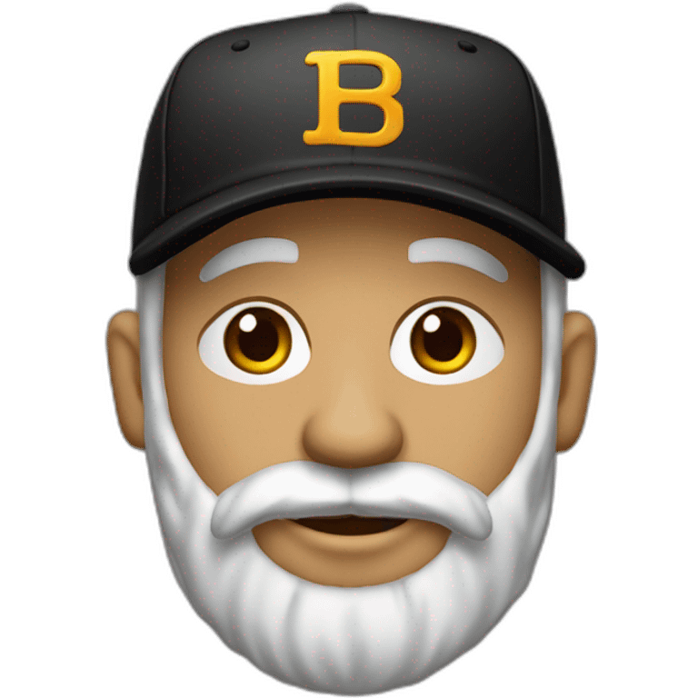 Viejo con barba y gorra de beisbol negra emoji