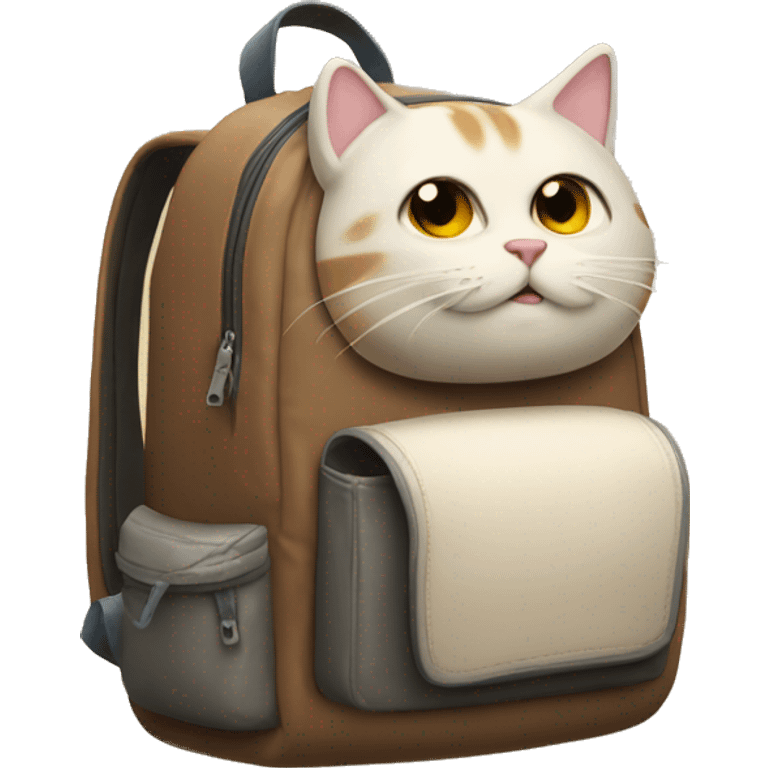 Back pack with cat poking out of it emoji