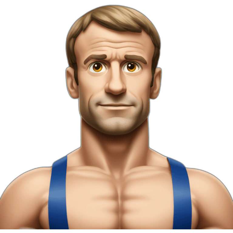 emmanuel macron en boxeur rouge emoji