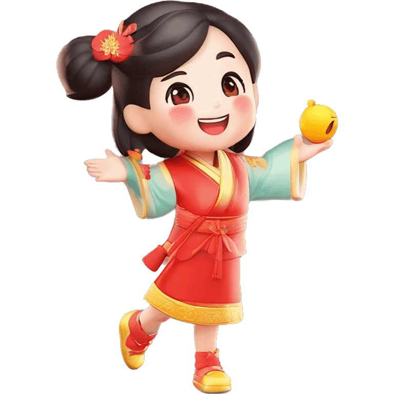 chinese girl waving her hand emoji