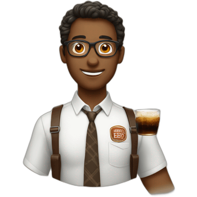 Nerd with root beer emoji