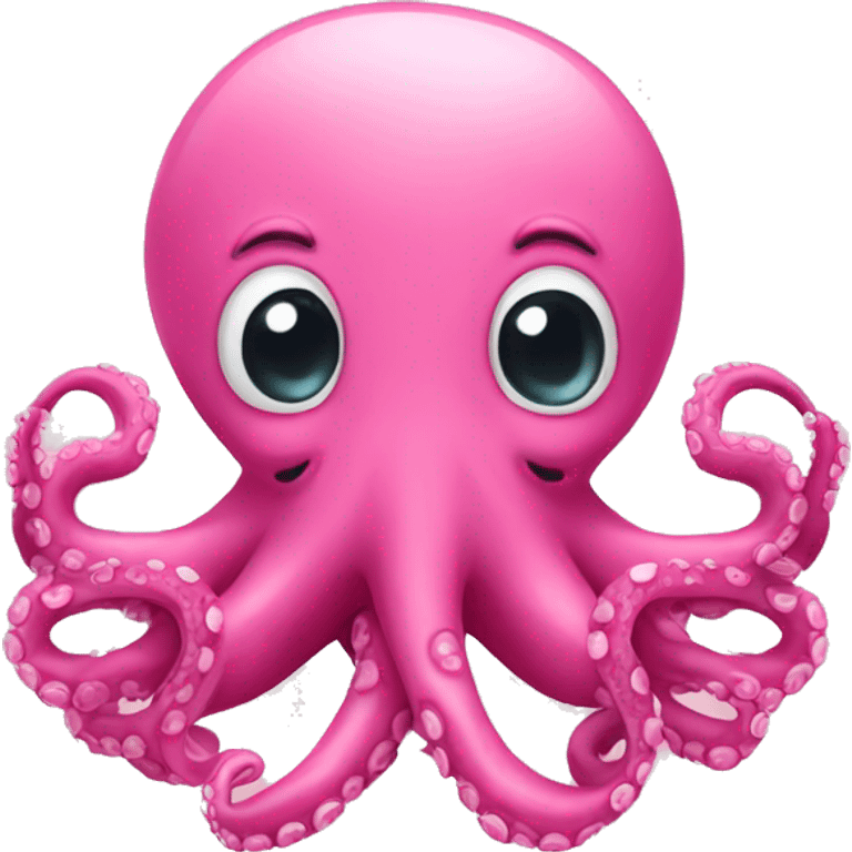 pink octopus blowing kiss emoji