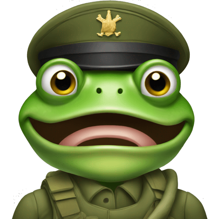 A frog in the military emoji