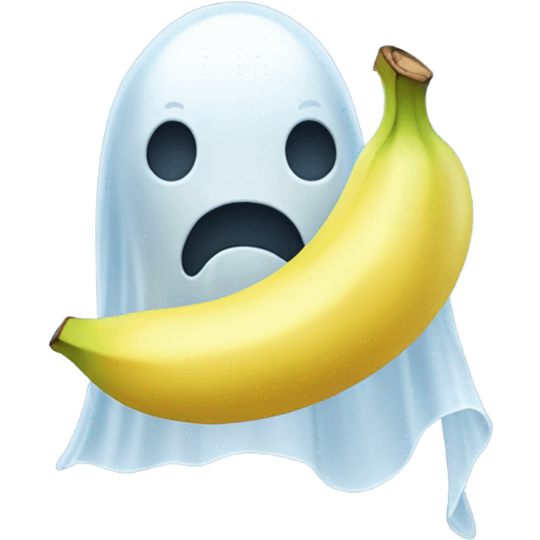 Ghost eating a banana emoji