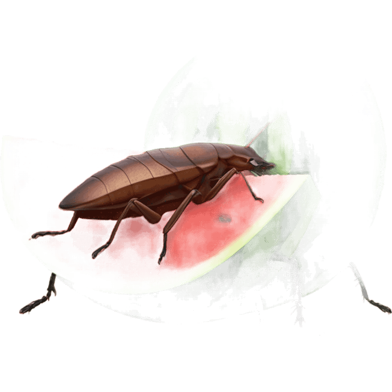 Cockroach with a watermelon emoji