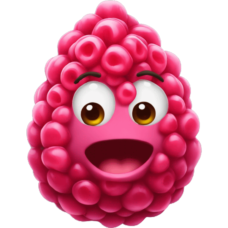 Cute raspberry emoji