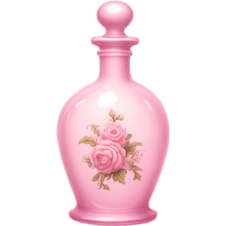 Pale pink floral rococo potion bottle  emoji