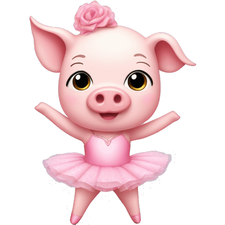 cute pink ballerina pig  emoji