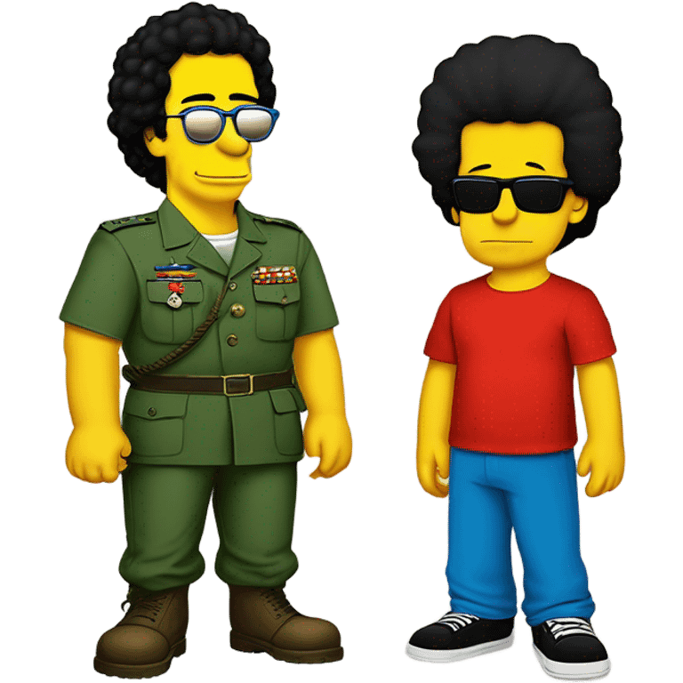 Photo realistic, Muammar Gaddafi with Bart Simpson emoji