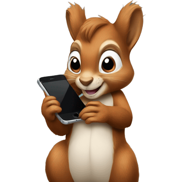 Squirrel holding an iPhone  emoji