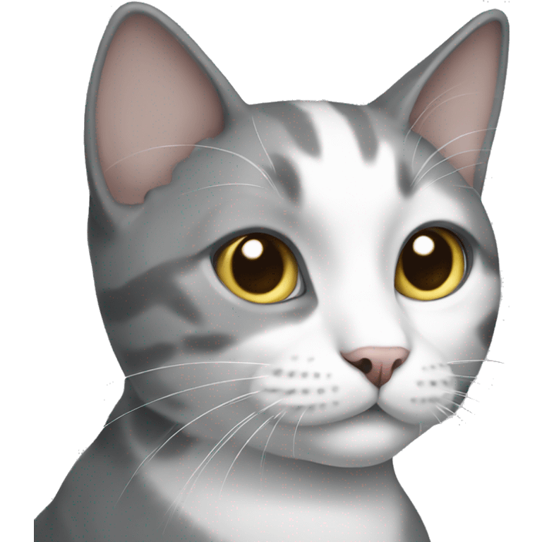 Grey and white cat emoji