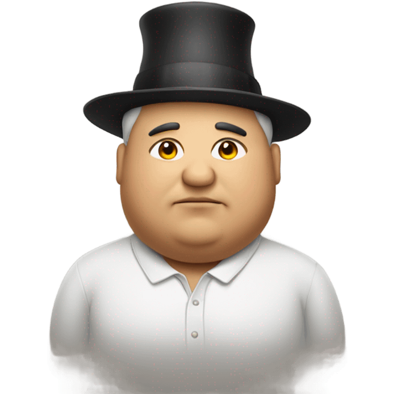 Fat man with small hat emoji